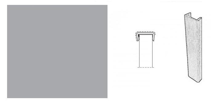 картинка ЗАГЛУШКА Д\ЦОКОЛЯ АЛЮМИН.ГЛАДКИЙ (H=150) РОССИЯ от магазина комплектующих для производства мебели "Панорама"