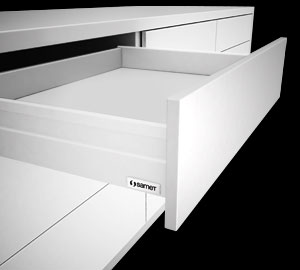 картинка ALPHABOX PUSH OPEN с доводчиком 500 мм белый ( SAMET ) * от магазина комплектующих для производства мебели "Панорама"