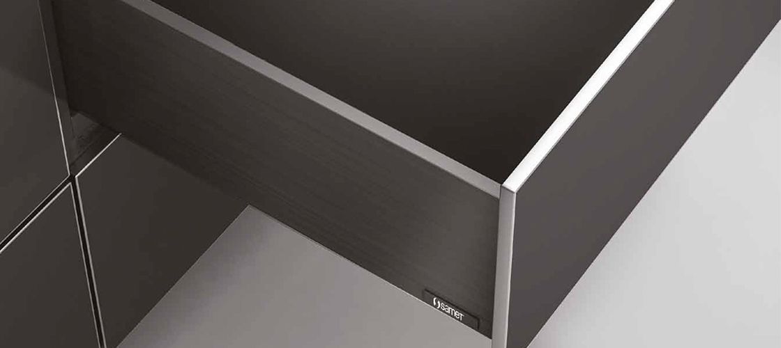 картинка Ящик FLOWBOX H192(H144) мм PUSH OPEN с доводчиком 350 мм Антрацит * от магазина комплектующих для производства мебели "Панорама"