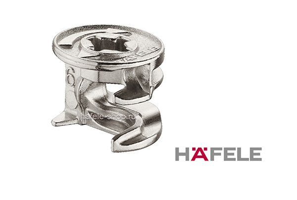 картинка Эксцентриковая стяжка Hafele Minifix 15, ДЛЯ ПЛИТЫ ОТ 26 мм (НИКЕЛИРОВАННАЯ) от магазина комплектующих для производства мебели "Панорама"