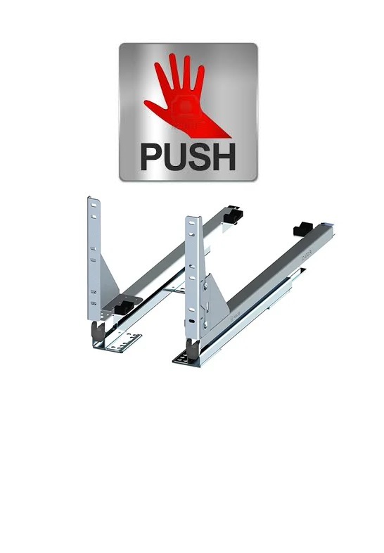 картинка Система Push to open полного выдвижения для карго мини нижнего крепления серебро (REJS) от магазина комплектующих для производства мебели "Панорама"
