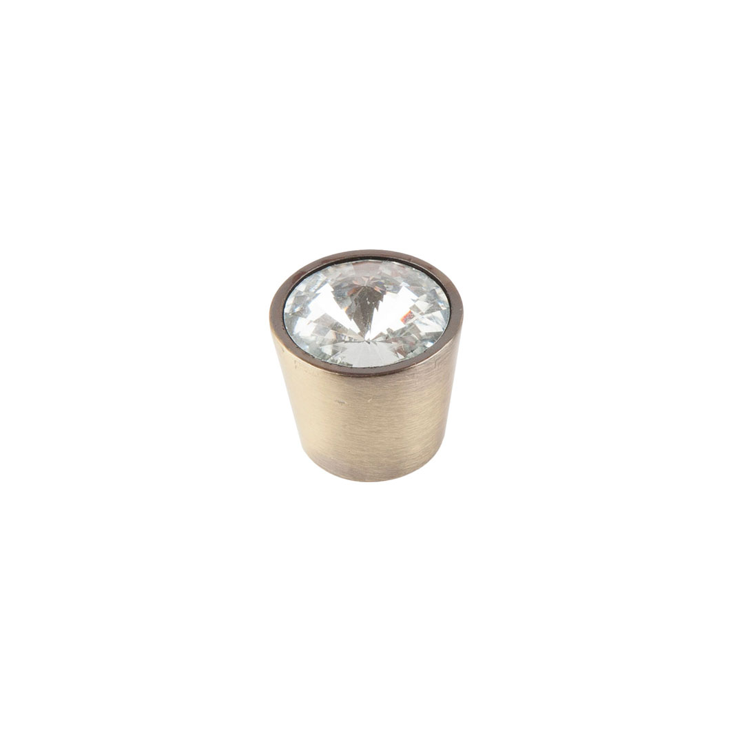 картинка РУЧКА КНОПКА FC22 knob AB (БРОНЗА АНТИЧНАЯ+КРИСТАЛЛЫ) **** от магазина комплектующих для производства мебели "Панорама"