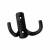 картинка КРЮЧОК KR 0061 BL МАТОВЫЙ ЧЕРНЫЙ (2-Х РОЖКОВЫЙ) ( KERRON) \ ( К2342) перфорация*** от магазина комплектующих для производства мебели "Панорама"